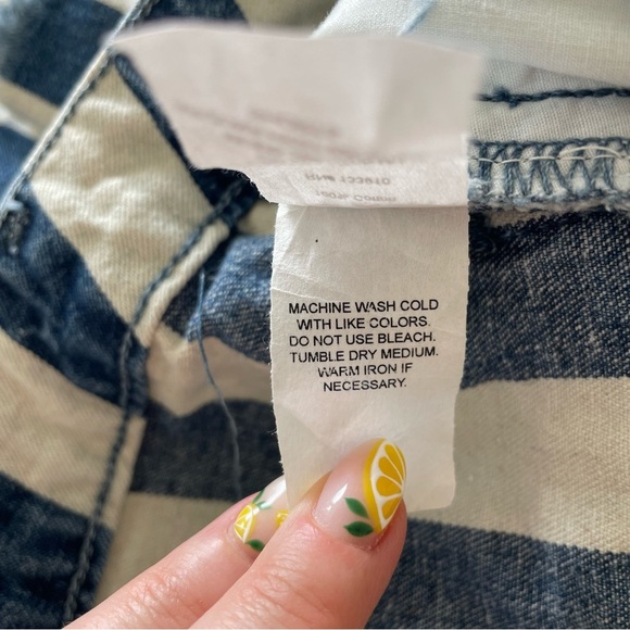 Show Me Your Mumu Arizona Sedona Striped Denim High Waisted Jean Shorts EUC 29 - Picture 11 of 12